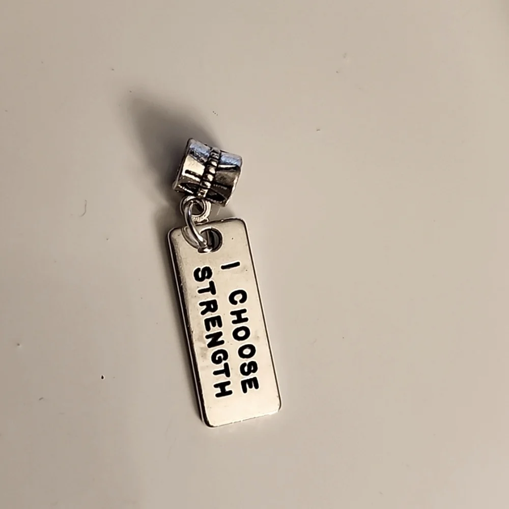 I CHOSE STRENGTH pandora style Charm Fits European bracelets